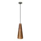   Pendant Ceiling Fixture with Brown Glass Shade, Energy Efficient