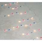 VCO Set of 100 Red, White & Blue Icicle Christmas Lights   White Wire