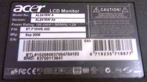 Repair Kit, ACER AL2416w LCD Monitor, Capacitors 729440707293  