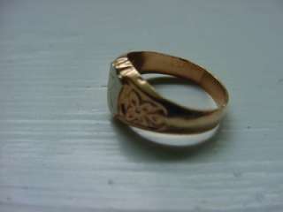 Antique Victorian Solid 9k Gold Baby Initial Ring w/ R  