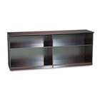     Veneer Low Wall Cabinet without Doors, 72w x 19d x 29h, Mahogany