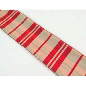  Candy Crush Red/Gold Wired Christmas Ribbon 4 x 30 Yards 