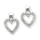 FindingKing 14K Gold .05ct Diamond Heart Dangle Earrings Jewelry
