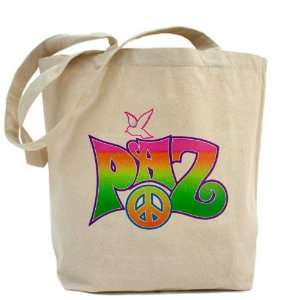  Tote Bag Paz Spanish Peace with Dove and Peace Symbol 