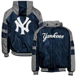  New York Yankees Navy Blue Reversible Full Zip Hoody 
