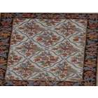 MDS Crewel Rug Floral Vine Links Multi Chain Stitched Wool Rug (4X6FT)