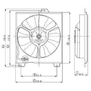 99 01 LEXUS ES 300 A/C Condenser Cooling Fan Shroud Assembly (1999 99 