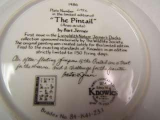 Collector Plate Knowles The Pintail 1986 ltd edition  