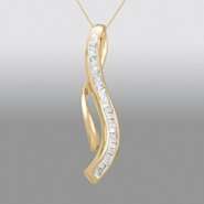 Journey 1/3 cttw Diamond Figure 8 Swirl Pendant. 10K Yellow Gold at 