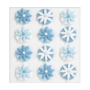 Jolees Confections Stickers Blue Fondant Flowers; 3 Items 