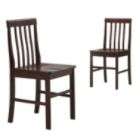 Walker Edison Solid Wood Dining Chairs   Espresso (Set of 2)