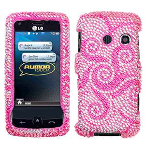 BLING Hard SnapOn Phone Cover Case for LG RUMOR TOUCH LN510 Flower W 