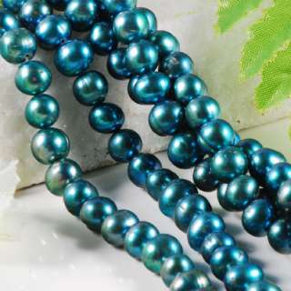 7x8mm SEA GREEN FRESHWATER PEARL OVAL Loose Beads 15  