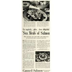  1936 Ad Canned Salmon Industry Recipes Hot Dixie Cheese 