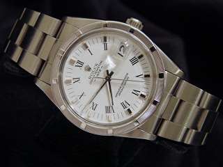 Mens Stainless Steel Stainless Steel Rolex Date Watch W/Roman Dial 