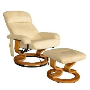   / Vibrating Massage Chair w/ Ottoman   Cream White