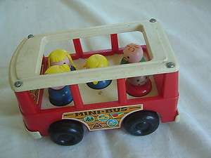 vtg 141 FISHER PRICE MINI BUS TOY 1969 LITTLE PEOPLE  