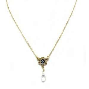  Golden Fashion Black Evil Eye Flower Necklace with 