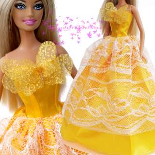   Fashion Princess Dress Butterfly Gown for Barbie Dolls Clothe ZQ58