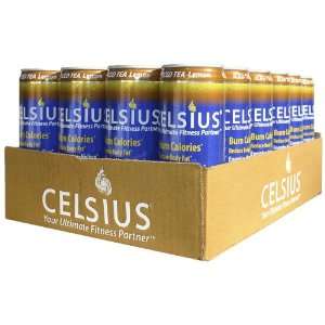 Celsius Supplement Drink, Iced Tea Lemon, 12 Ounce, 24 Count Cans 