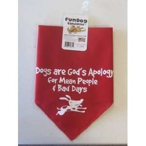  Dogs are Gods Apology Bandana, Red  1 size fits most 
