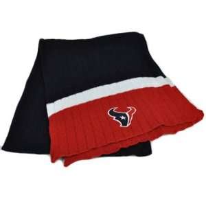  NFL Houston Texans Wide Ribbed Winter Scarf Navy Blue Red 