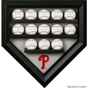 Philadelphia Phillies 13 Baseball Home Plate Shaped Display Case with 