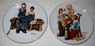 Set Limited Edition Norman Rockwell Series 6.5 Plates 1982 Four 