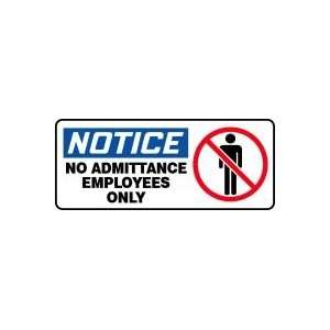  NOTICE No Admittance Employees Only (w/Graphic) 7 x 17 