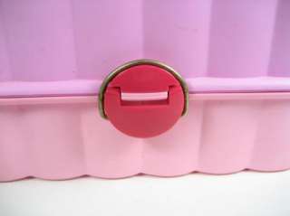Vintage Sassaby PINK plastic Makeup Case Cosmetic 3 tier Organizer 