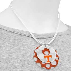   Volunteers Tennessee Orange Polka Dot Capiz Double Shell Necklace