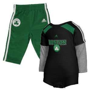 Boston Celtics Outerstuff NBA Newborn Long Sleeve Layered Creeper Pant 