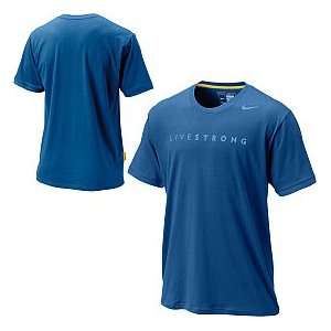  LIVESTRONG Nike Mens Lance Blue logo shirt Sports 