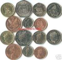 Falkland Set of 7 Coins,1,2,5,10,20,50Pence,1Pound,UNC  