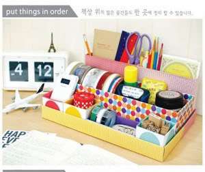 DIY Paper Storage Box Pencil Case Sundries Collector Container Holder 