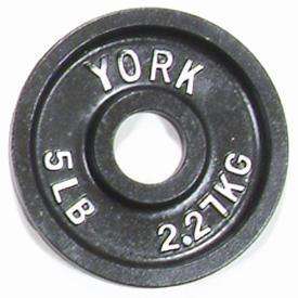 Weight Plates York Barbell New 5 lb Black Olympic  