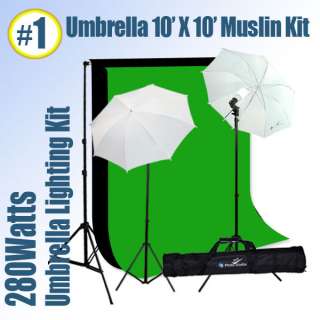 Black +G Photography Umbrella Photo Backdrop Muslin Kit  