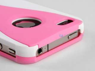 New 3 Piece Hard Case Cover Bumper Guards For iPhone 4G 4S Pink 