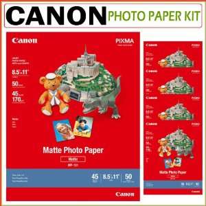  Canon 8.5x11in. Matte Photo Paper 50 Sheets 5 Pack Office 