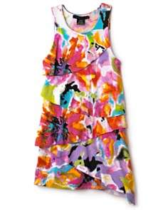 Flowers by Zoe Girls Watercolor Ruffle Dress   Sizes 4 6X