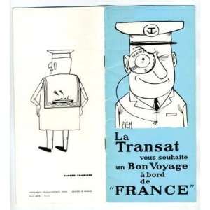  Transat Wishes You Bob Voyage on the France 1965 Book 