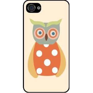  Orange Owl Patchwork Black Hard Case Cover for Apple iPhone® 4 
