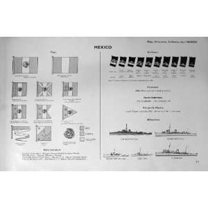   1953 54 Battle Ships Navy Flags Mexico Durango Potosi