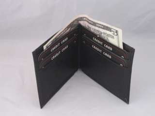 WALLET SLIM OUTSIDE ID MONEY CREDIT CARD THIN NEW BLACK  