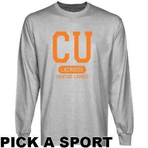 Campbell Fighting Camels Ash Custom Sport Long Sleeve T shirt   (Large 