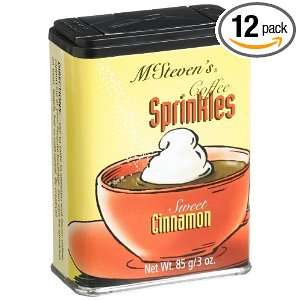 McStevens Coffee Sprinkles, Sweet Cinnamon, 3 Ounce Tins (Pack of 12)