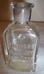 Miniature Glass Richard Hudnut New York Medicine Bottle  