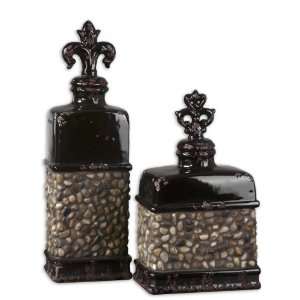Uttermost 18 Jedda, Containers, S/2 Multicolored Pebbles Accented By 