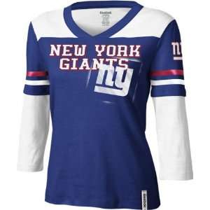  New York Giants Womens Statement 3/4 Sleeve Jersey Tee 