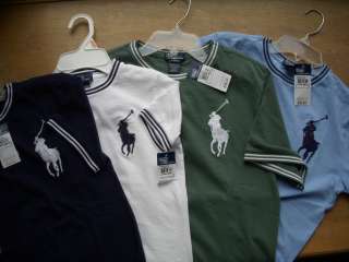 Polo Ralph Lauren Big Pony Mesh Crewneck Tee Shirt Boys NWT UPickColor 